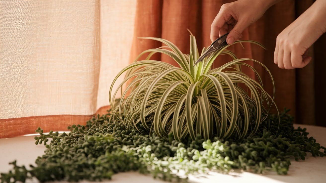 Remove Excess Spiderettes (Baby Plants)